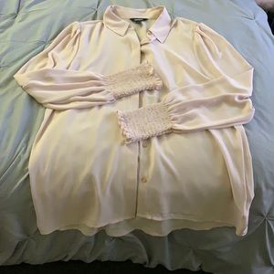 Soft pink button down blouse